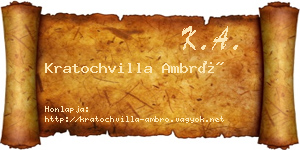 Kratochvilla Ambró névjegykártya